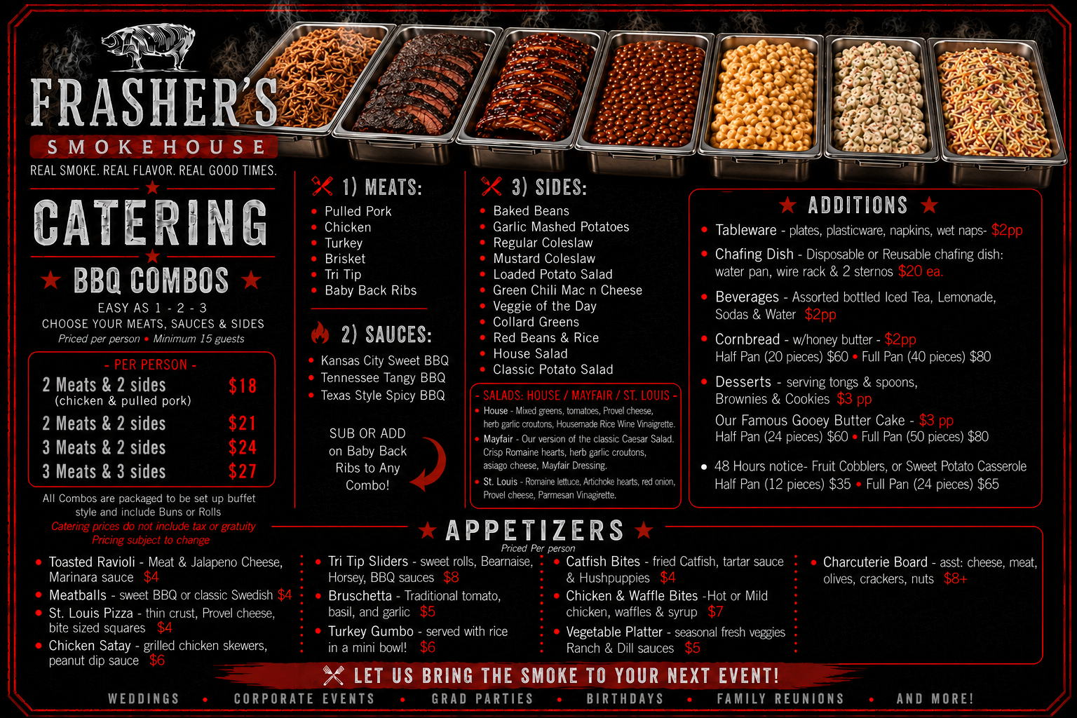 Frasher's BBQ Catering Menu
